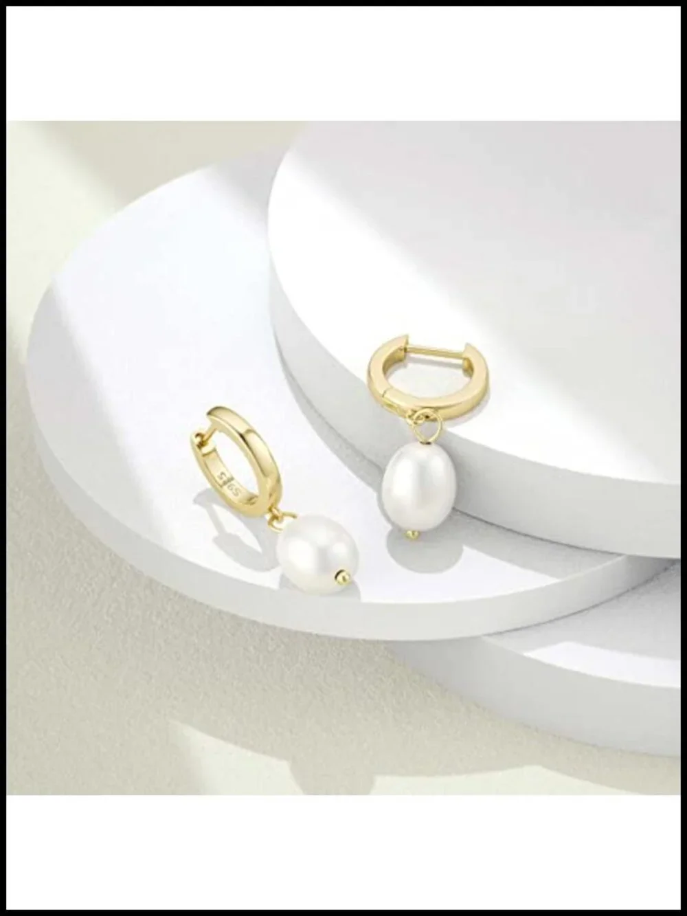 Hypoallergenic Silver Plated Huggie Hoop Earrings with Freshwater Pearls